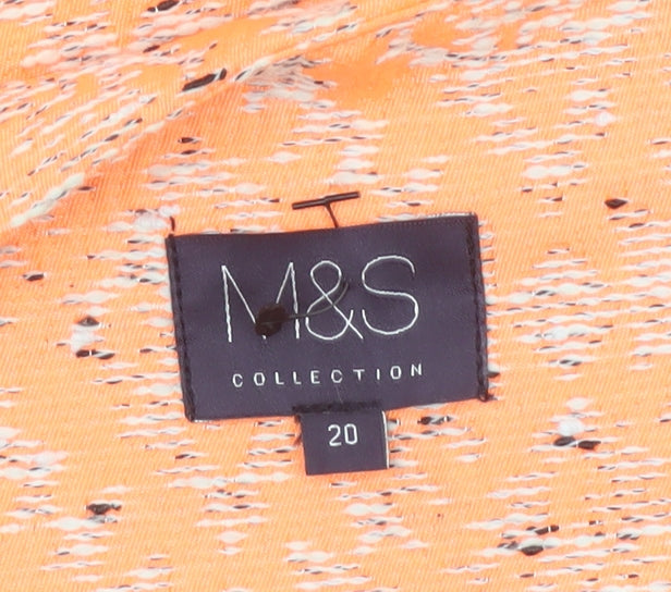 Marks and Spencer Women Orange Size 20 Open Kimono Jacket Textured