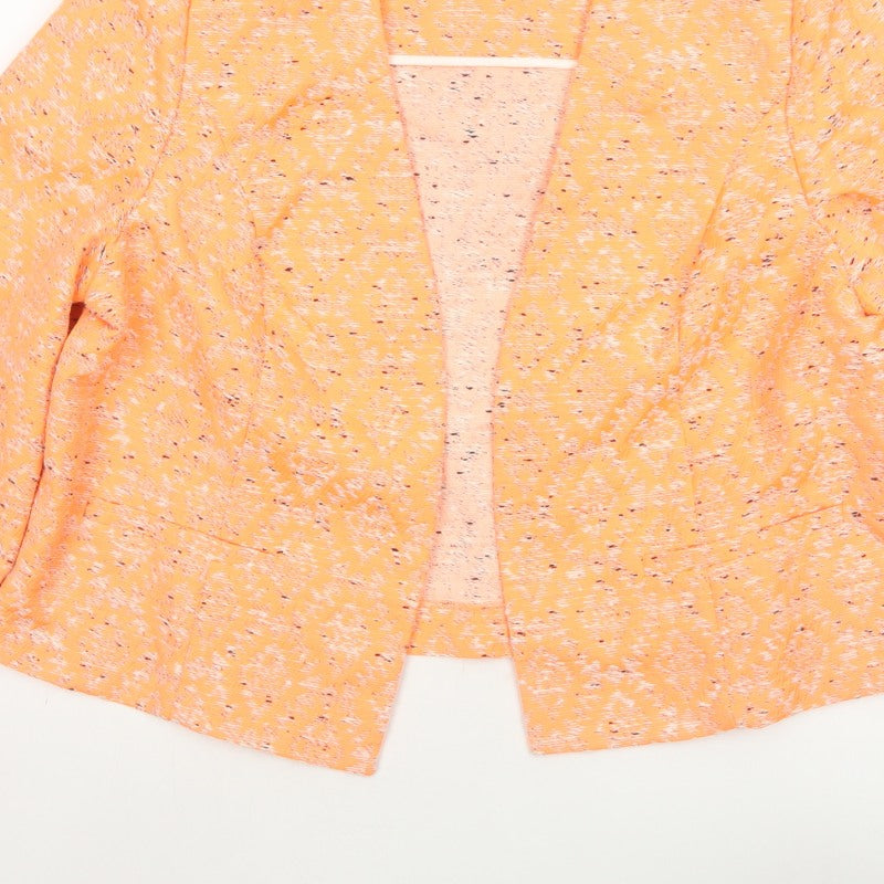 Marks and Spencer Women Orange Size 20 Open Kimono Jacket Textured