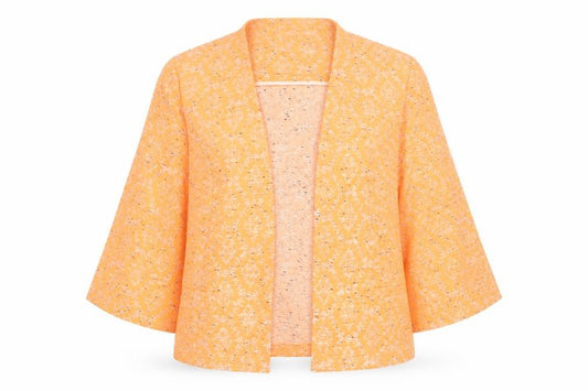 Marks and Spencer Women Orange Size 20 Open Kimono Jacket Textured