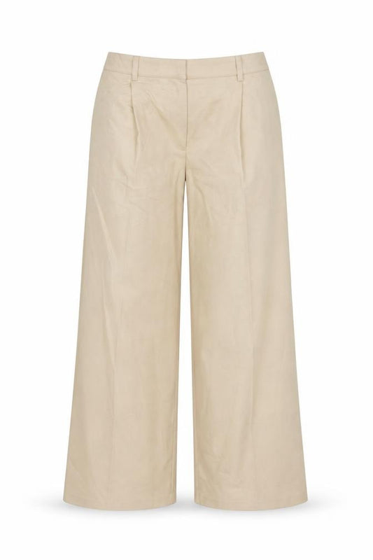 M&S Women Beige Size 16 Long Wide Leg Tailored Dress Trousers