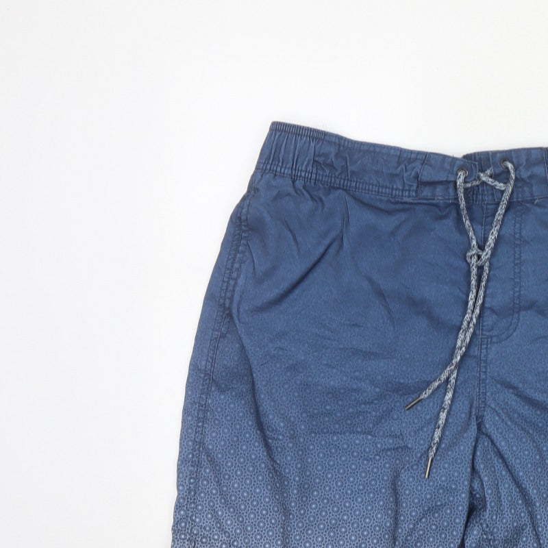 Marks and Spencer Men’s Blue XL Geometric Swim Shorts Drawstring