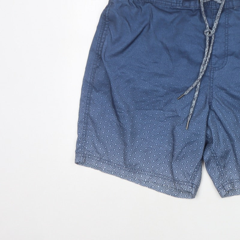 Marks and Spencer Men’s Blue XL Geometric Swim Shorts Drawstring