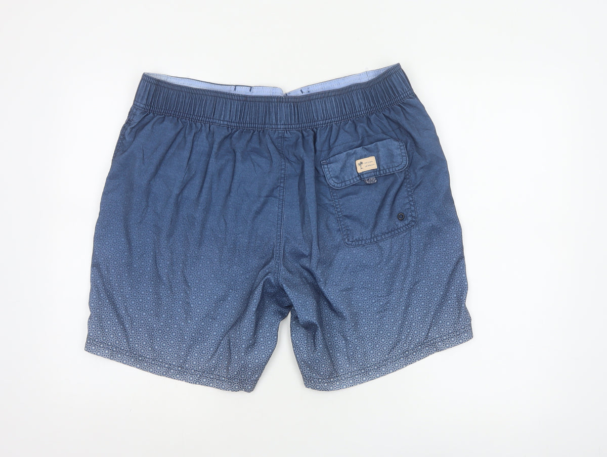 Marks and Spencer Men’s Blue XL Geometric Swim Shorts Drawstring