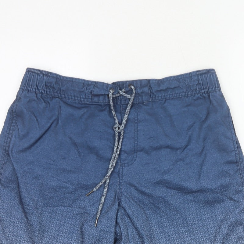 Marks and Spencer Men’s Blue XL Geometric Swim Shorts Drawstring