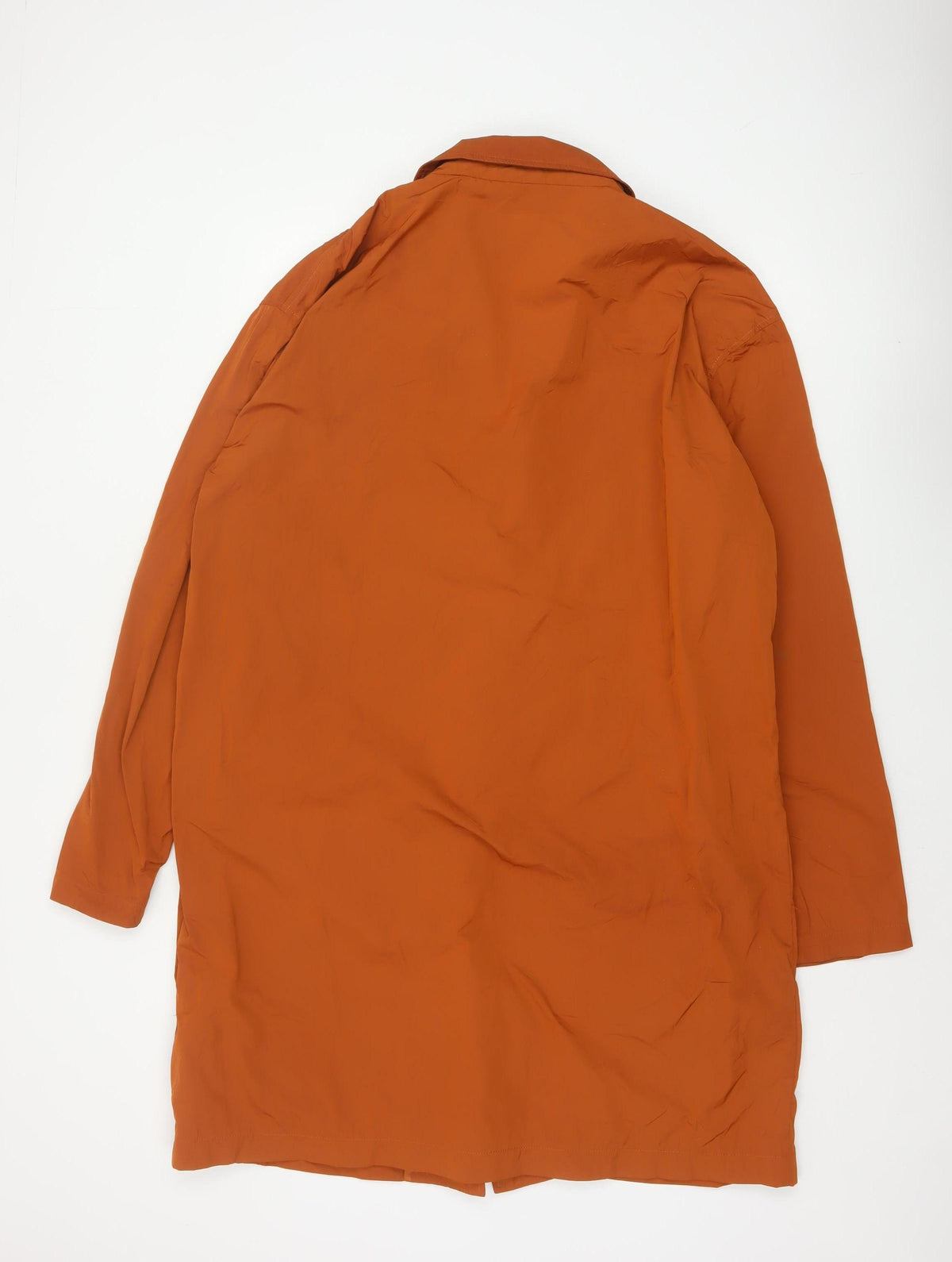 Topman Men's Orange XL Lightweight Snap Rain Coat Unlined