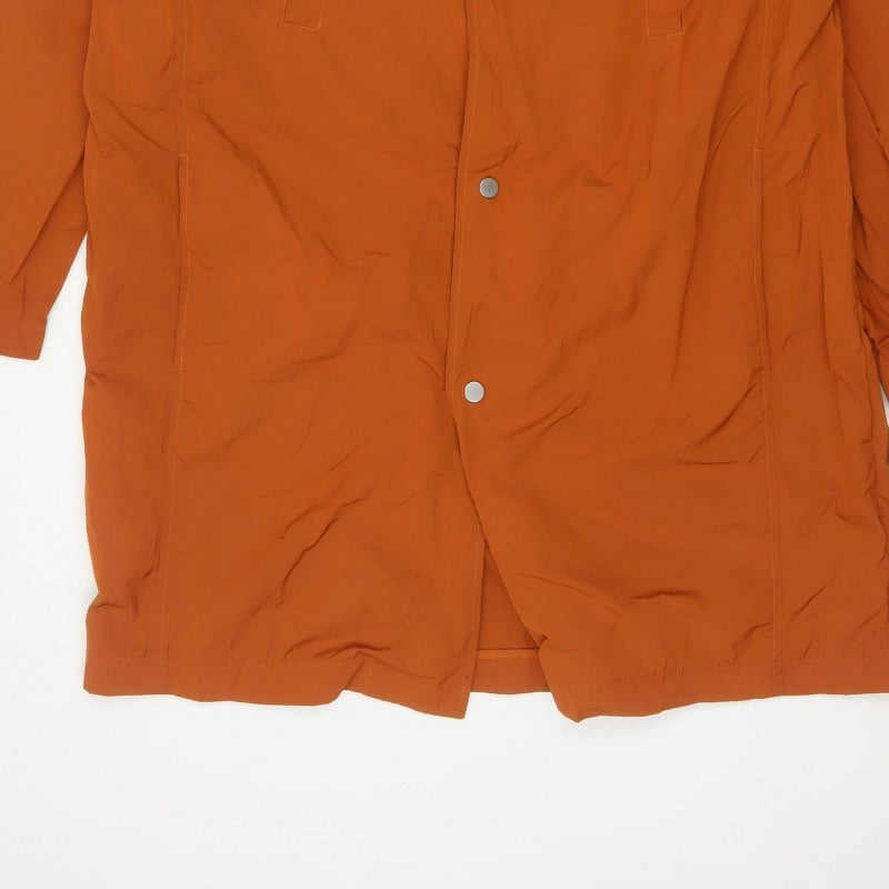 Topman Men's Orange XL Lightweight Snap Rain Coat Unlined
