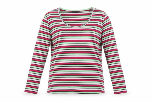Marks and Spencer Women’s Multicoloured UK 20 Striped Long Sleeve Jersey T-Shirt