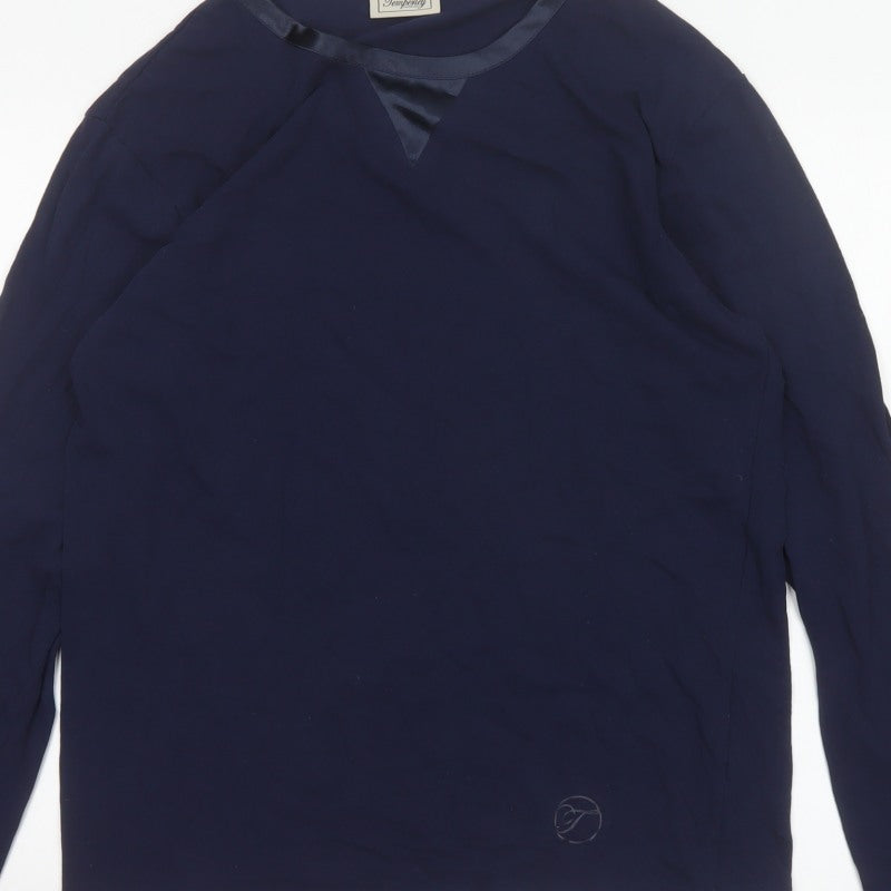 Temperley London Women Blue M Basic Cotton Long Sleeve Blouse