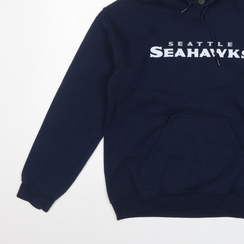NFL Team Apparel Men’s Blue S Seattle Seahawks Pullover Hoodie