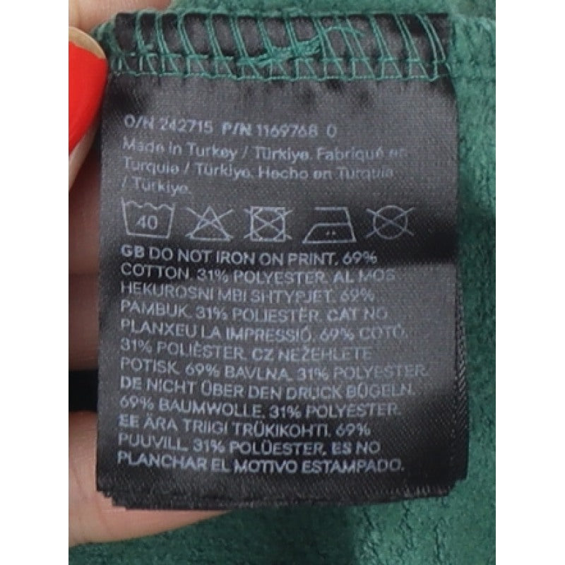 H&M Boys Green Minecraft Creeper Graphic Pullover Sweatshirt 9-10 Years