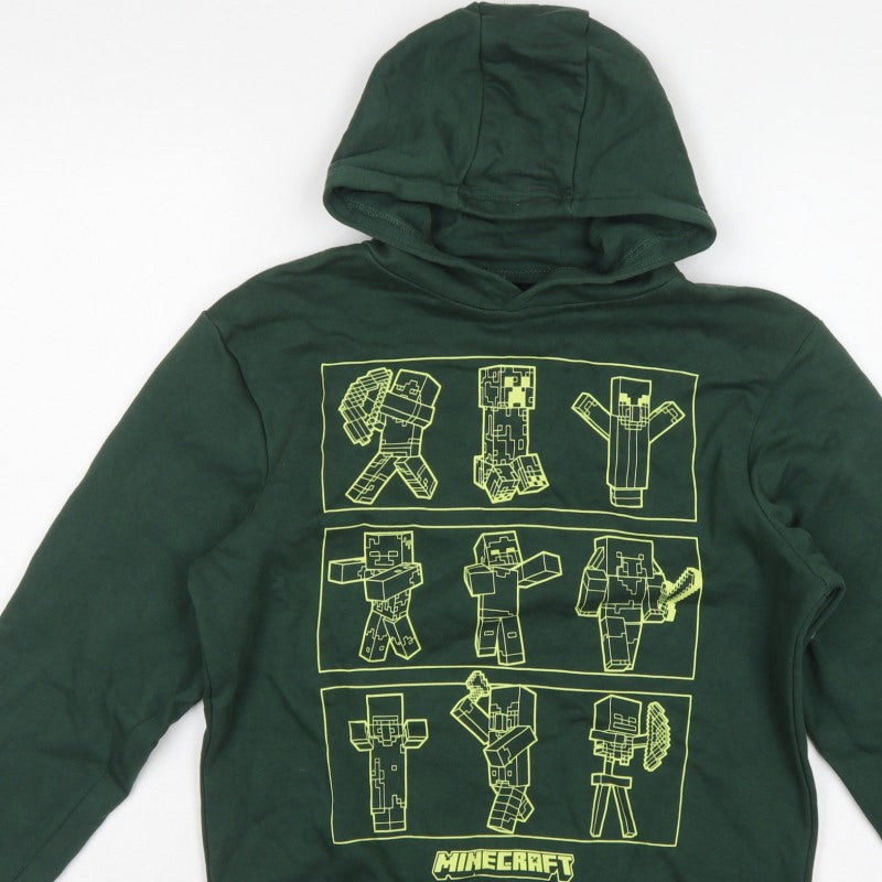 George Boys Green Minecraft Graphic Pullover Hoodie 11-12 Years