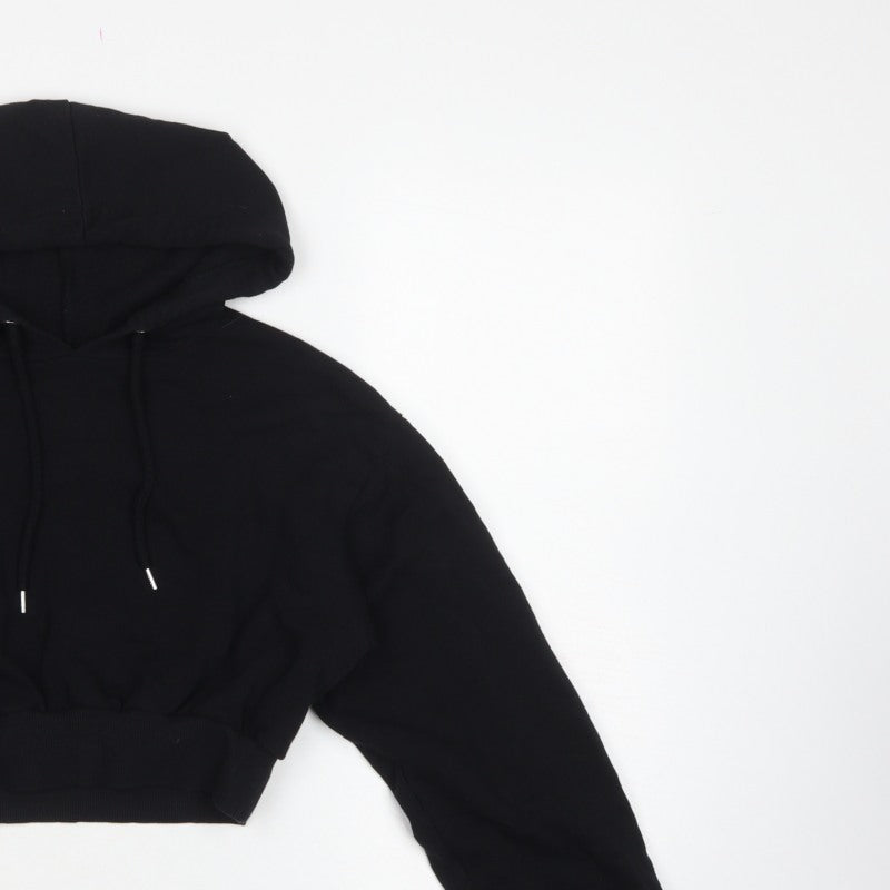 ASOS Women’s Black UK 6 Cropped Pullover Hoodie Cotton