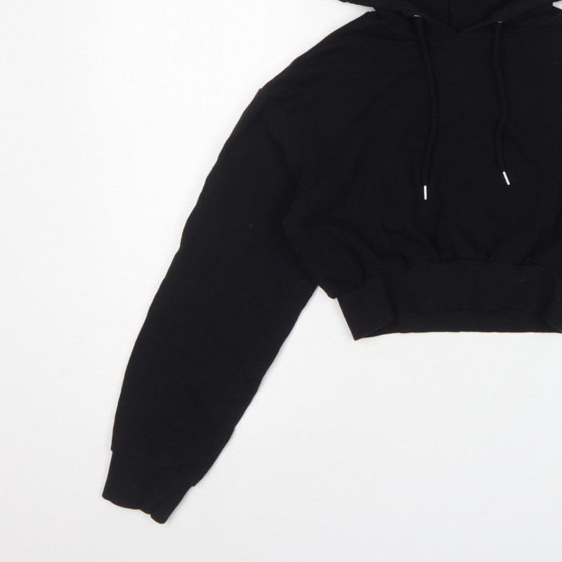 ASOS Women’s Black UK 6 Cropped Pullover Hoodie Cotton