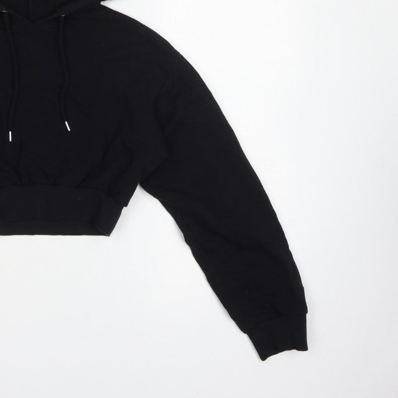 ASOS Women’s Black UK 6 Cropped Pullover Hoodie Cotton