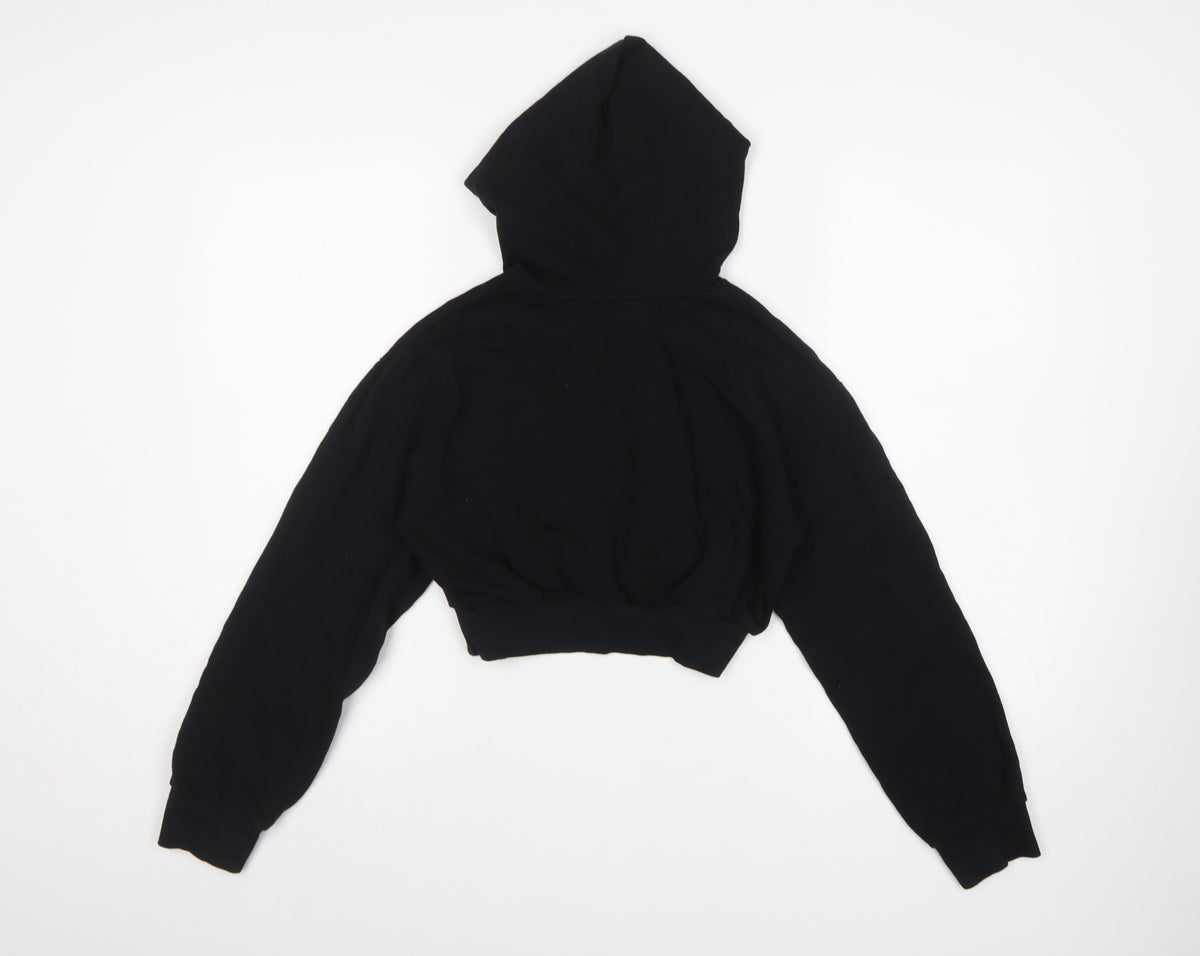 ASOS Women’s Black UK 6 Cropped Pullover Hoodie Cotton