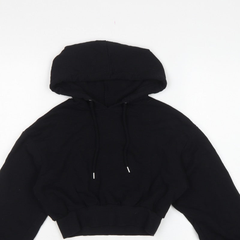 ASOS Women’s Black UK 6 Cropped Pullover Hoodie Cotton
