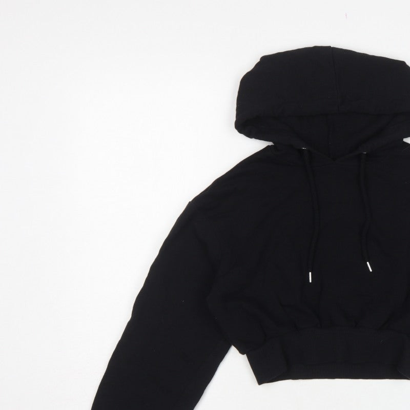 ASOS Women’s Black UK 6 Cropped Pullover Hoodie Cotton