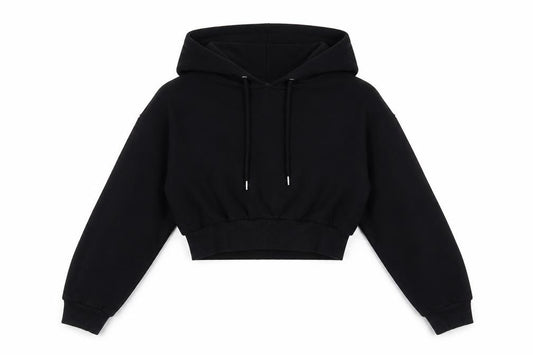 ASOS Women’s Black UK 6 Cropped Pullover Hoodie Cotton