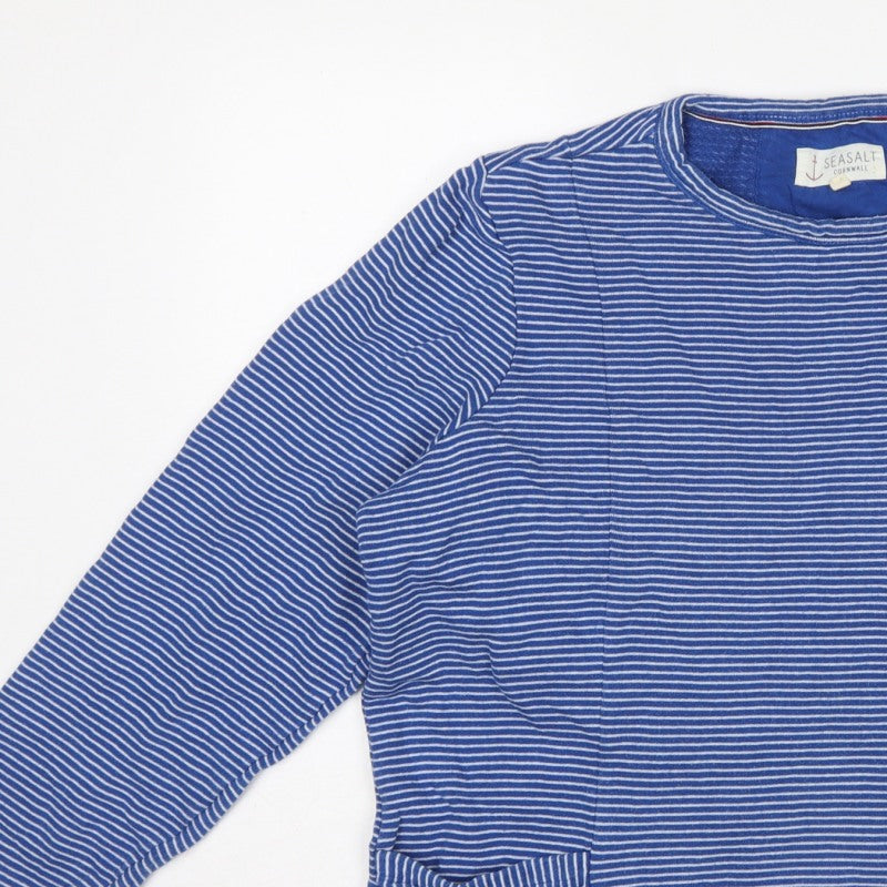 Seasalt Cornwall Women’s Blue Striped Size 20 Pinpoint Pullover Sweatshirt