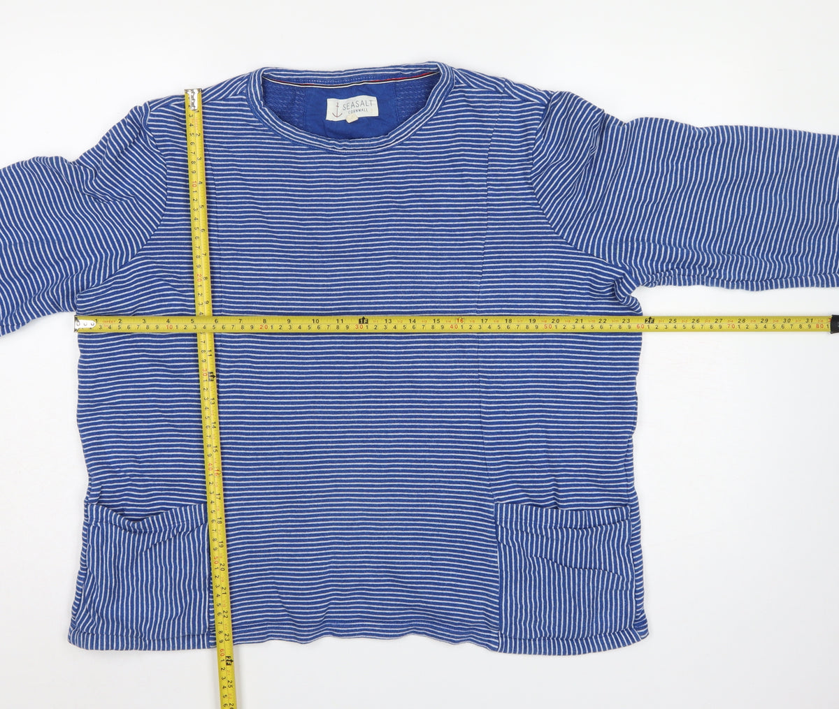 Seasalt Cornwall Women’s Blue Striped Size 20 Pinpoint Pullover Sweatshirt