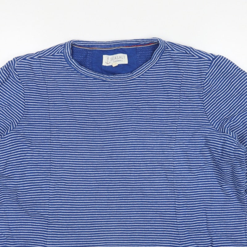 Seasalt Cornwall Women’s Blue Striped Size 20 Pinpoint Pullover Sweatshirt