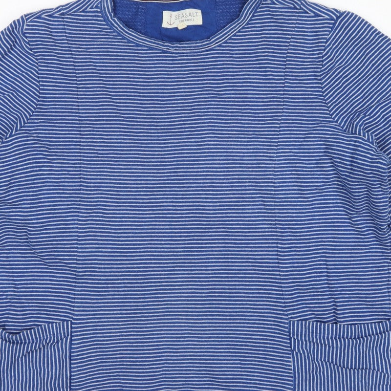 Seasalt Cornwall Women’s Blue Striped Size 20 Pinpoint Pullover Sweatshirt