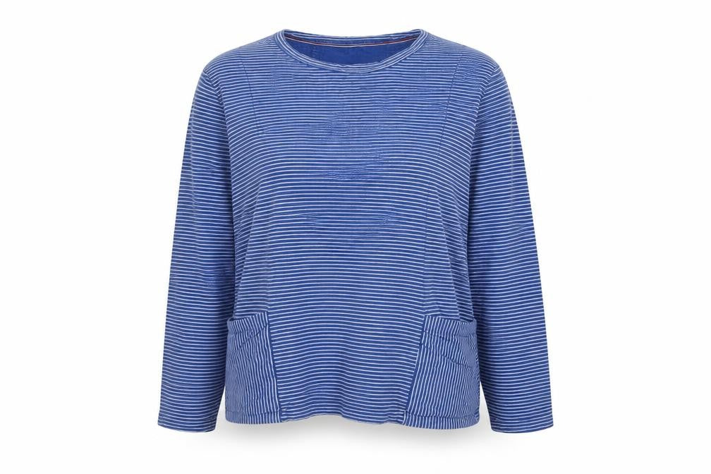 Seasalt Cornwall Women’s Blue Striped Size 20 Pinpoint Pullover Sweatshirt