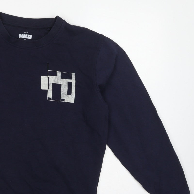 HXC x John Lewis Men’s Blue Small Graphic Print Crew Neck Sweatshirt
