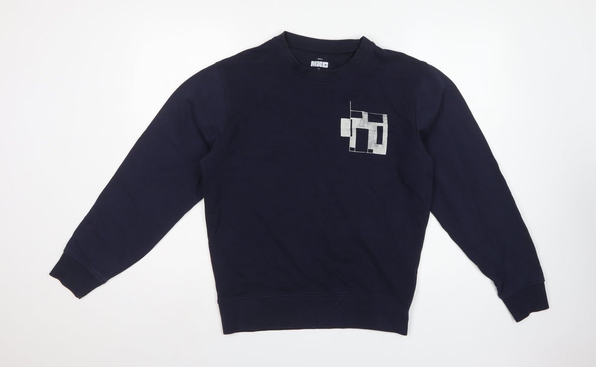 HXC x John Lewis Men’s Blue Small Graphic Print Crew Neck Sweatshirt