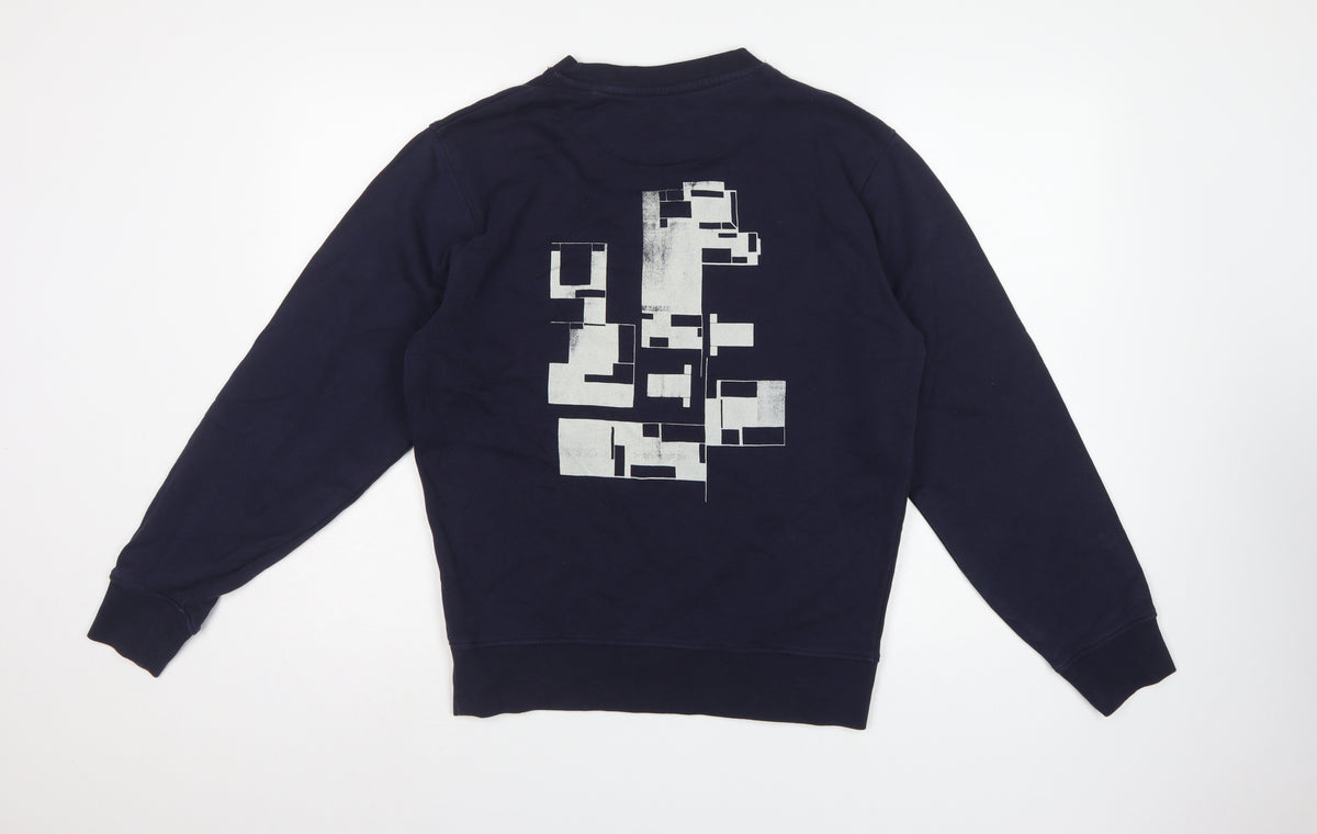 HXC x John Lewis Men’s Blue Small Graphic Print Crew Neck Sweatshirt