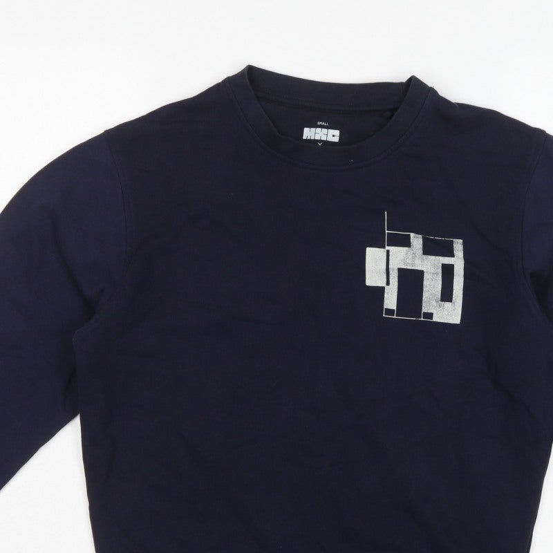 HXC x John Lewis Men’s Blue Small Graphic Print Crew Neck Sweatshirt