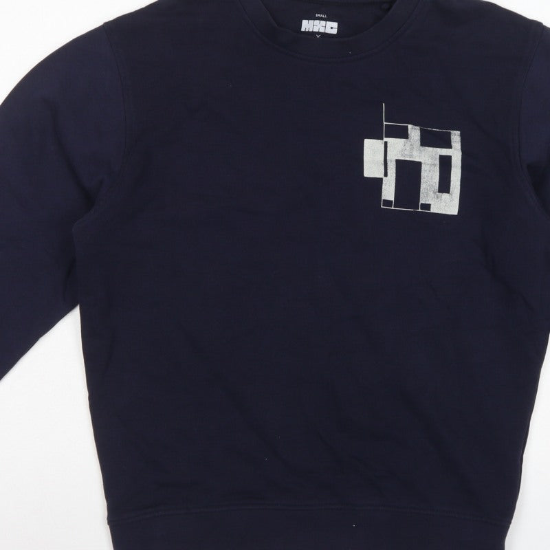 HXC x John Lewis Men’s Blue Small Graphic Print Crew Neck Sweatshirt