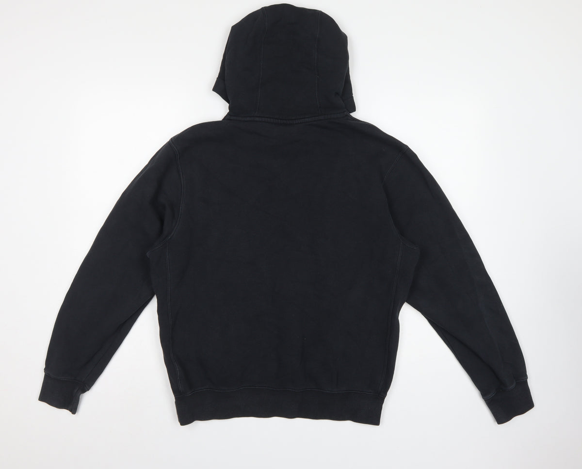 Nike Men's Black Small Pullover Hoodie Swoosh Logo Kangaroo Pocket