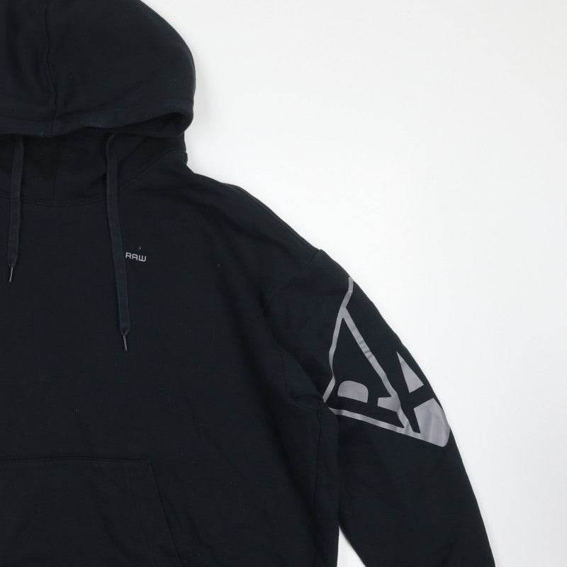 G-Star RAW Men’s Black 2XL Pullover Logo Graphic Hoodie