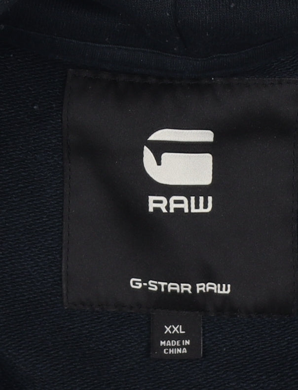 G-Star RAW Men’s Black 2XL Pullover Logo Graphic Hoodie