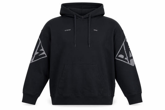 G-Star RAW Men’s Black 2XL Pullover Logo Graphic Hoodie