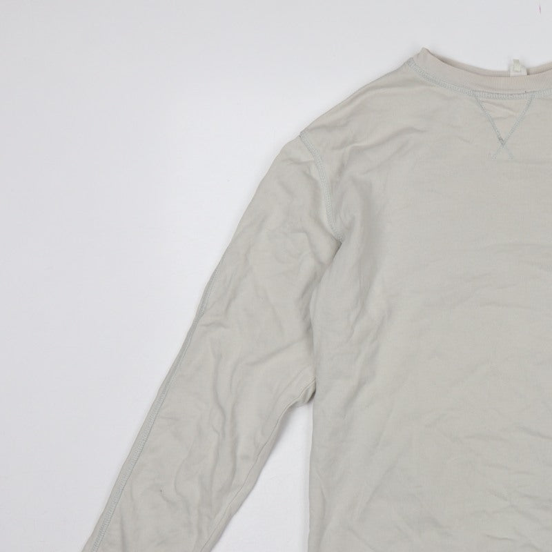 G-Star RAW Mens Beige L Crew Neck Logo Pullover Sweatshirt