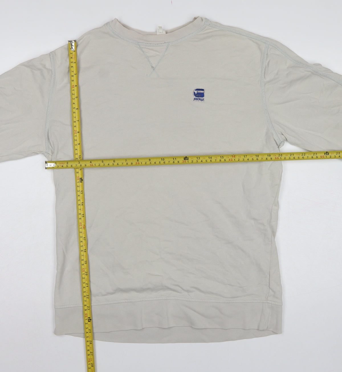 G-Star RAW Mens Beige L Crew Neck Logo Pullover Sweatshirt