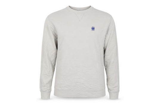 G-Star RAW Mens Beige L Crew Neck Logo Pullover Sweatshirt