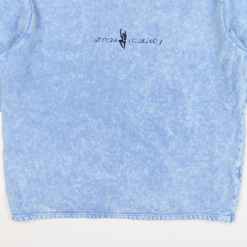 Stone Monkey Women Blue L/XL Cotton Logo Pullover Sweatshirt Made England