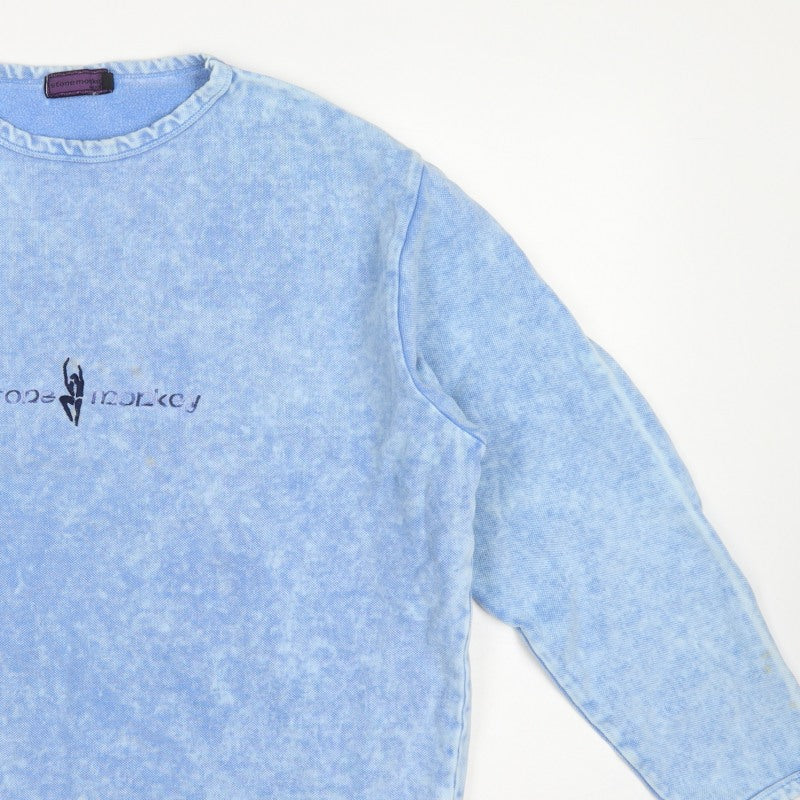 Stone Monkey Women Blue L/XL Cotton Logo Pullover Sweatshirt Made England