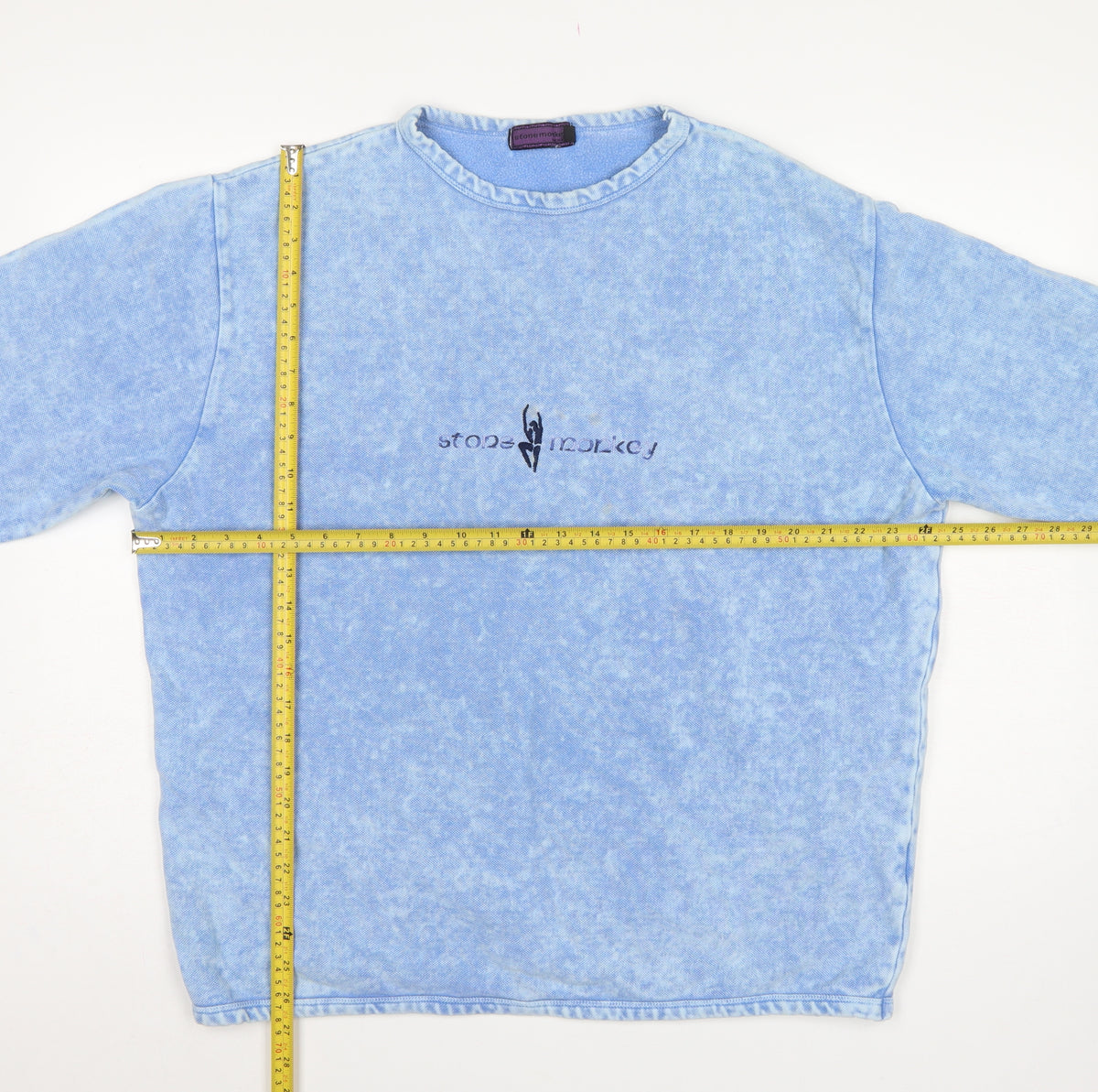 Stone Monkey Women Blue L/XL Cotton Logo Pullover Sweatshirt Made England