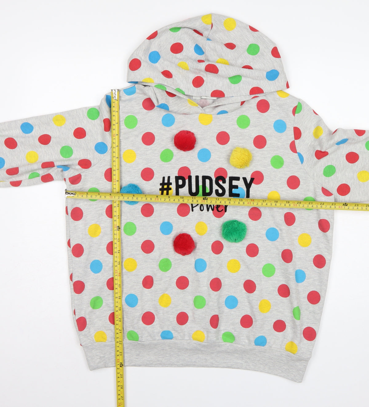 George Teens Grey Multicoloured Polka Dot Pudsey Hoodie L