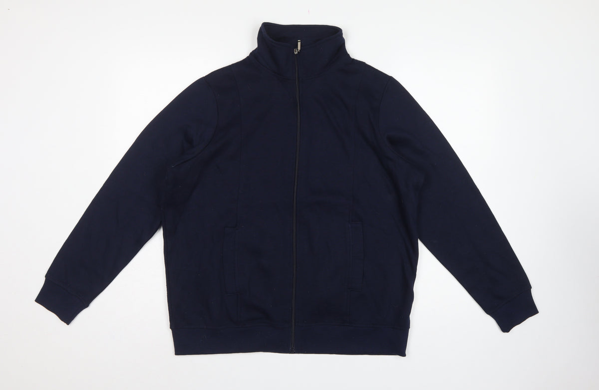 Amber Women’s Blue Size 18 Full Zip High Neck Sweatshirt Pockets