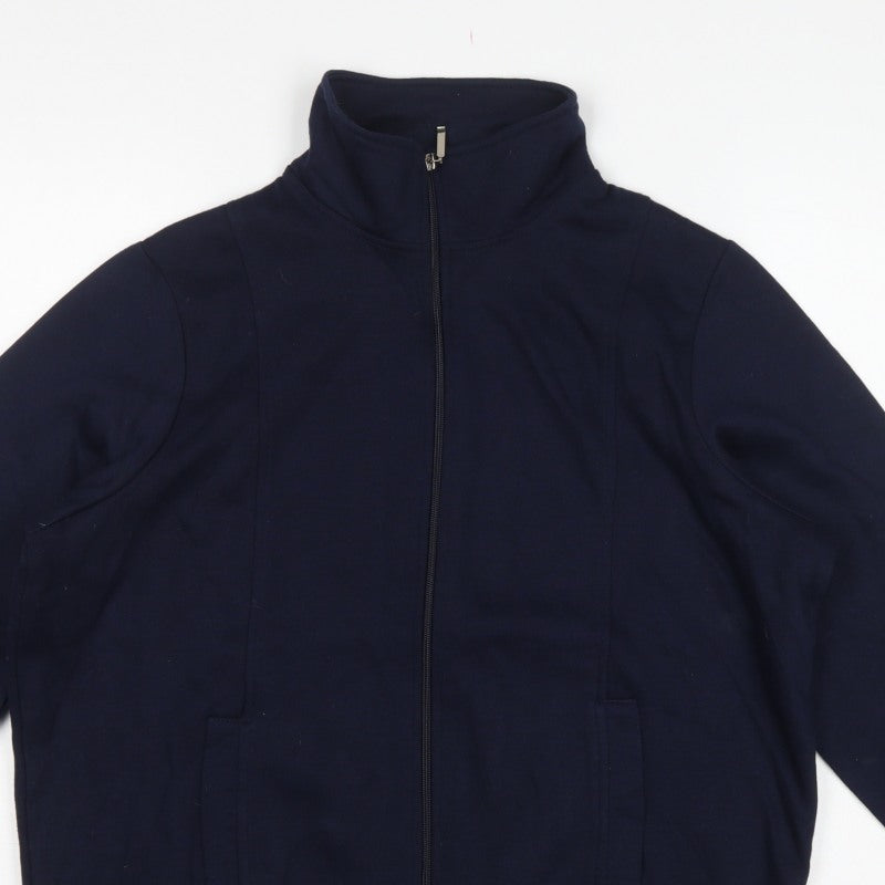 Amber Women’s Blue Size 18 Full Zip High Neck Sweatshirt Pockets