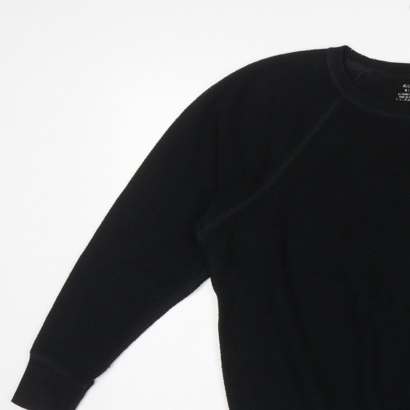 Arket Women Black M Pullover Crew Neck Raglan Sweatshirt