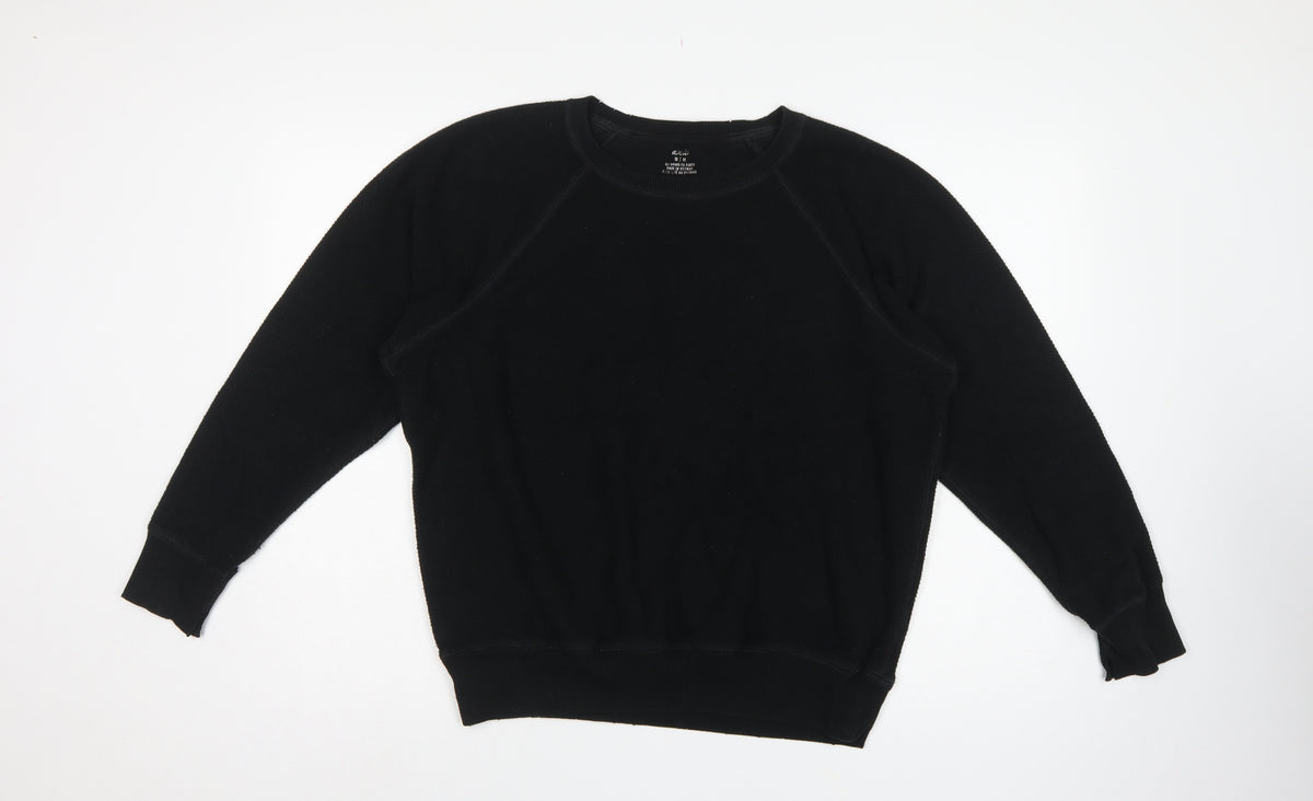 Arket Women Black M Pullover Crew Neck Raglan Sweatshirt