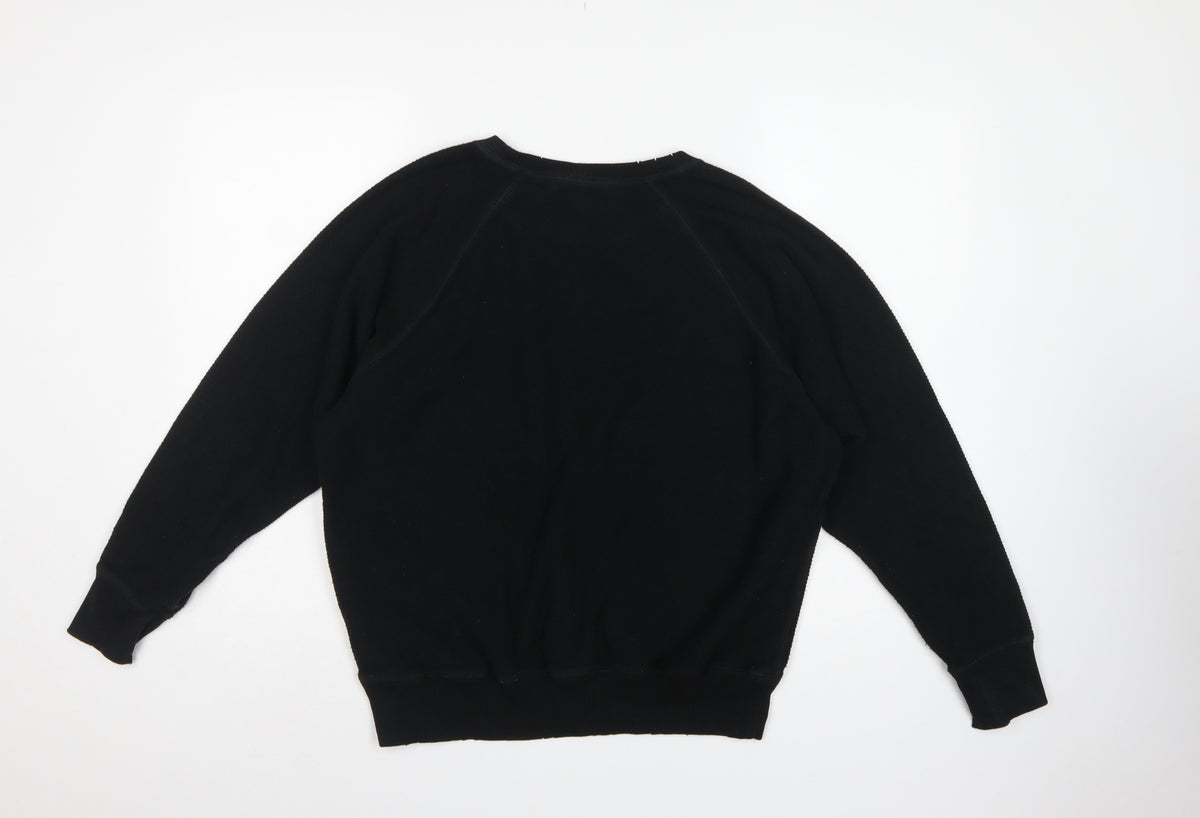 Arket Women Black M Pullover Crew Neck Raglan Sweatshirt