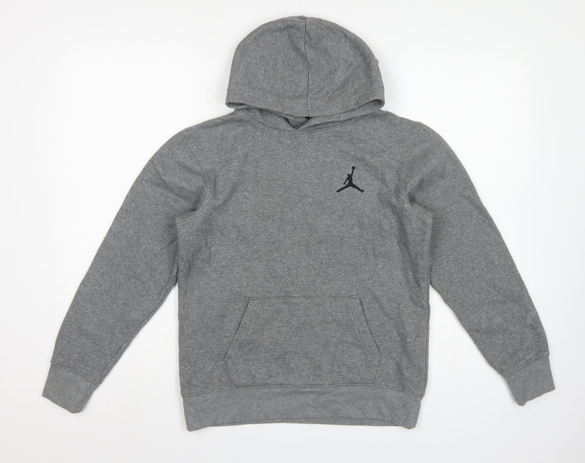 Jordan Boys Grey Pullover Hoodie 12-13 Years Logo Fleece