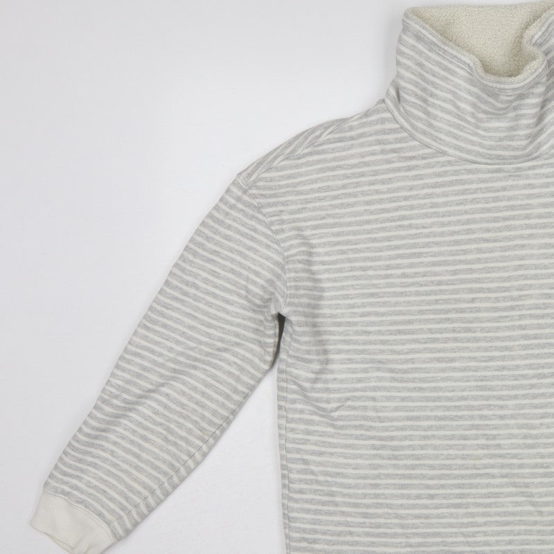 Joules Women’s Grey Stripe High Neck Lined Sweatshirt UK 10